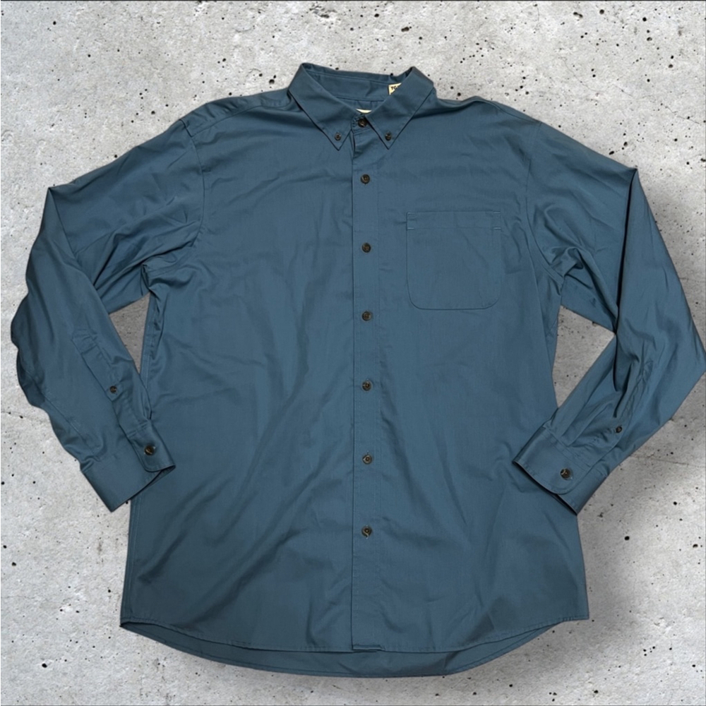 Red Head Brand Co Men's Blue Long Sleeve Button Down 100% Cotton Shirt, Size XL